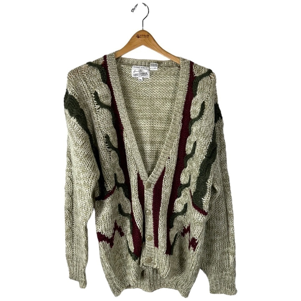 Sears Roebuck Vintage Hand Knit Grandpa
Sweater Loose Knit Size XL Oversized Fit